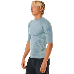 2024 Rip Curl Mnner Dawn Patrol Performance UPF Kurzarm-Lycraweste 14BMRV - Mineral Blue